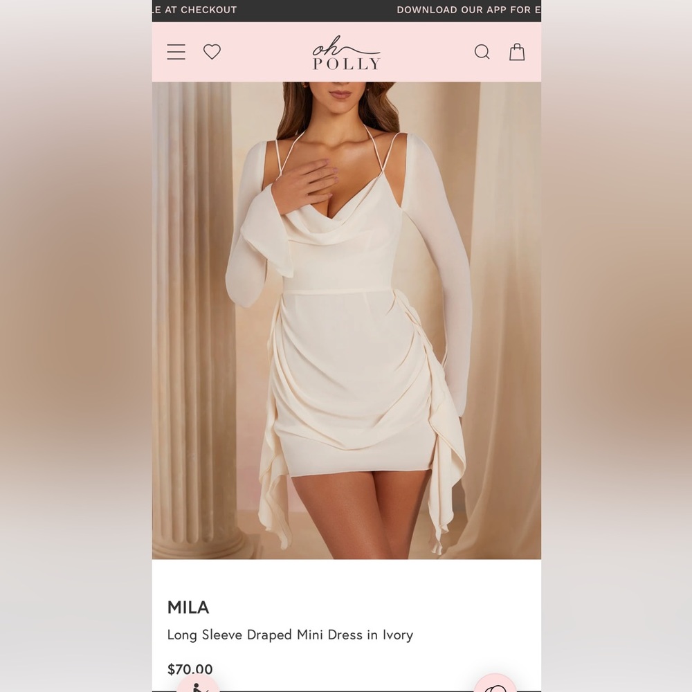 BRAND NEW white/ ivory Oh polly Dress size 2!!!